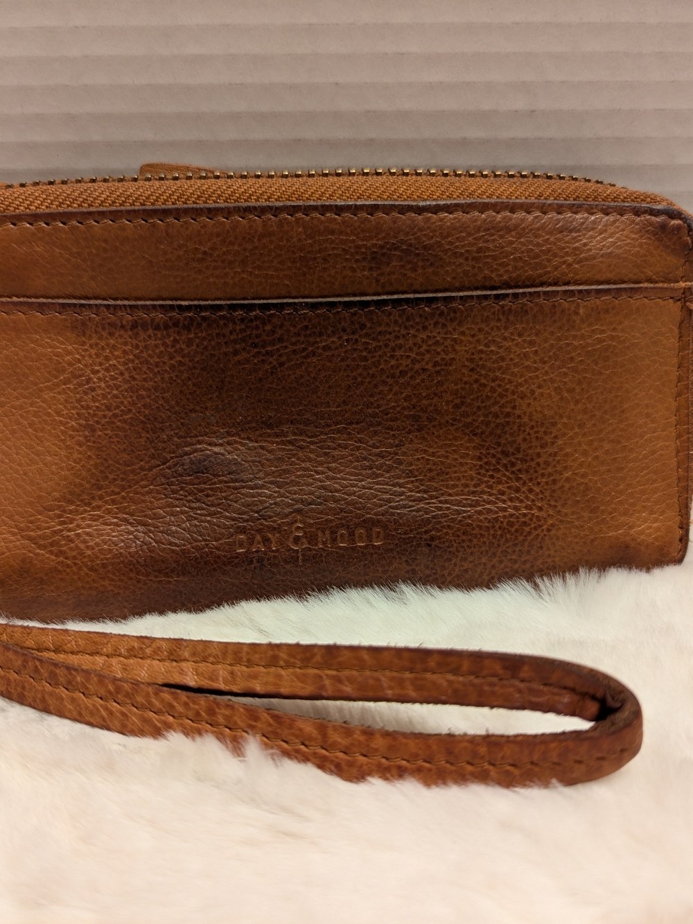 Day & Mood Distressed Leather Zip-Around Wallet